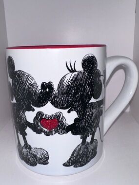 Disney Mug with Black Sketch Mickey & Minnie